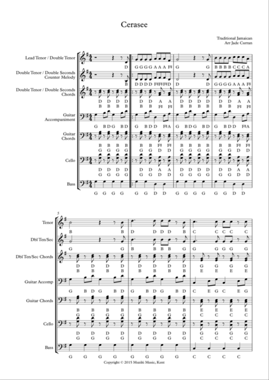 Cerasee for Steel Band Cerasee for Steel Band Steel Drum Band scores gallery preview page 1