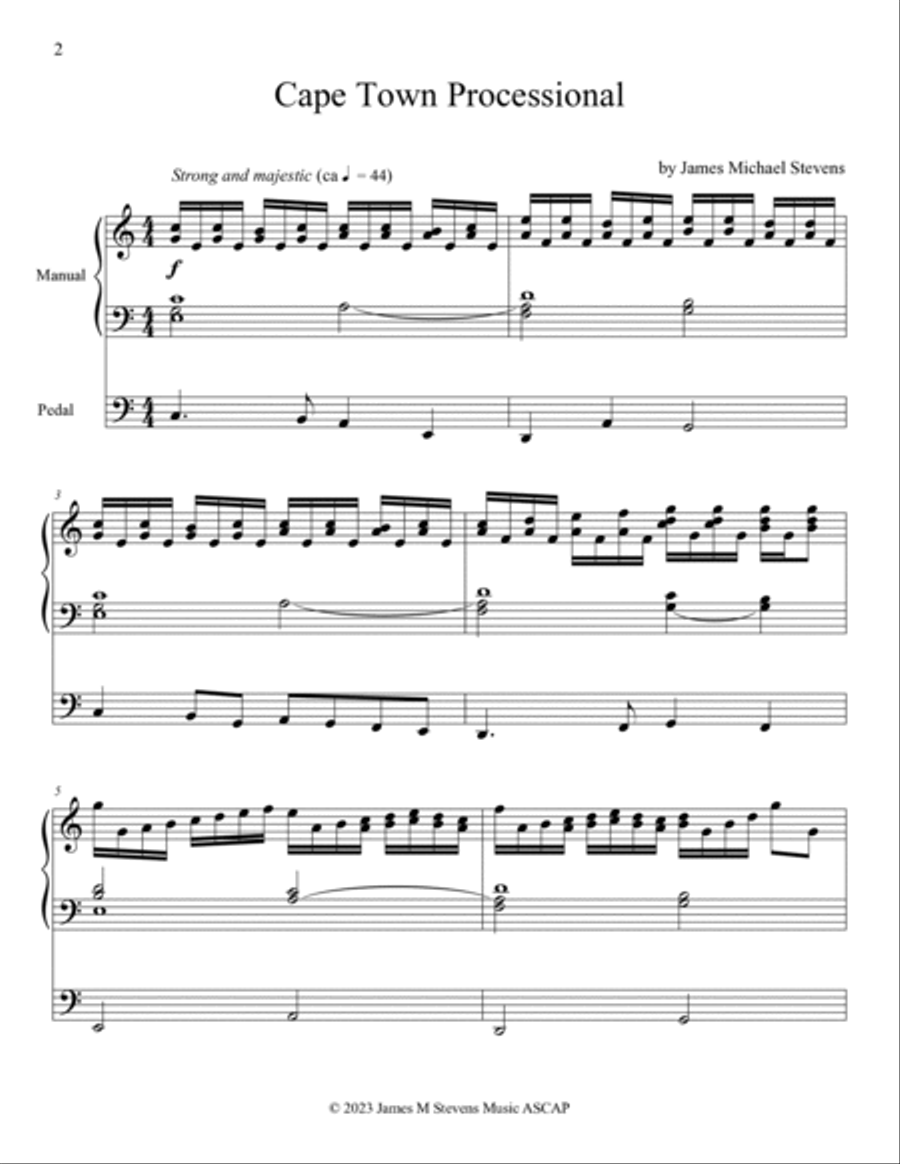 Cape Town Processional - Organ Solo Organ Solo scores gallery preview page 2