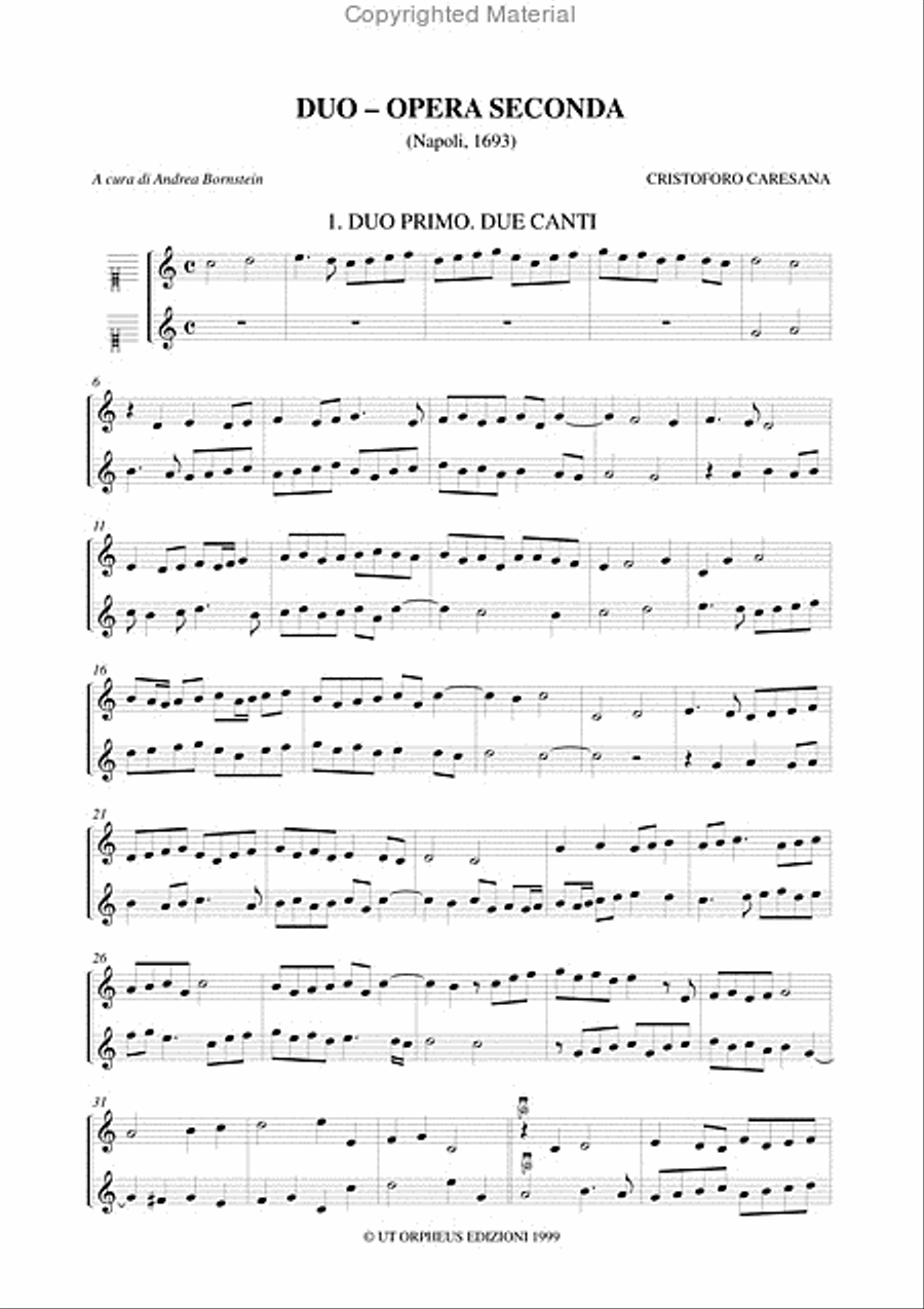 Duo. Opera Seconda (Napoli 1693) Score scores gallery preview page 2