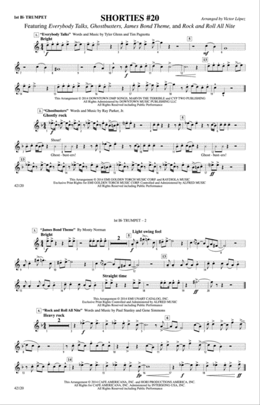 Shorties #20: 1st B-flat Trumpet Marching Band scores gallery preview page 1