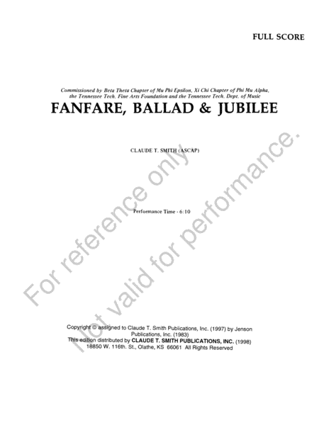 Fanfare, Ballad And Jubilee image number null