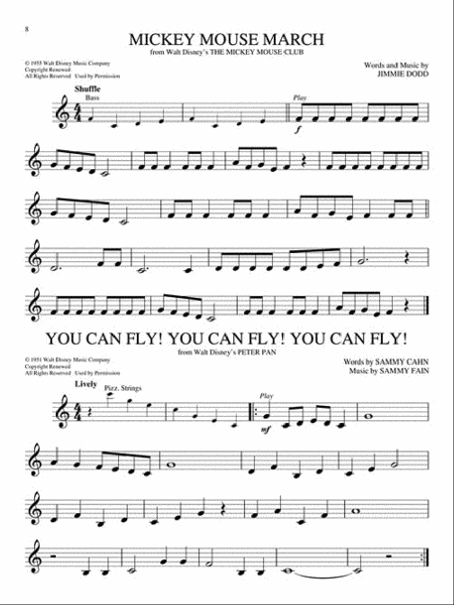 Disney – 10 Classic Songs Clarinet Solo scores gallery preview page 3
