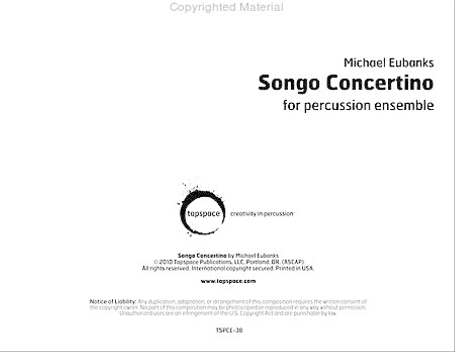 Songo Concertino Songo Concertino Percussion Ensemble scores gallery preview page 2