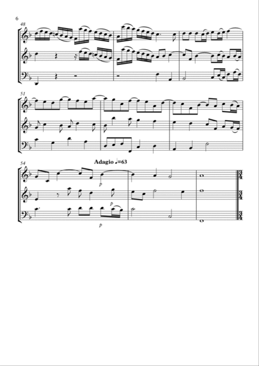 Sonata No.1 Op.3 Woodwind Trio scores gallery preview page 6