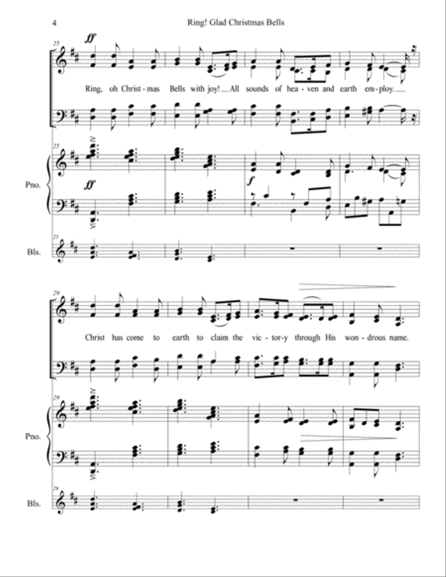 Ring Glad Christmas Bells - SATB 4-Part scores gallery preview page 5