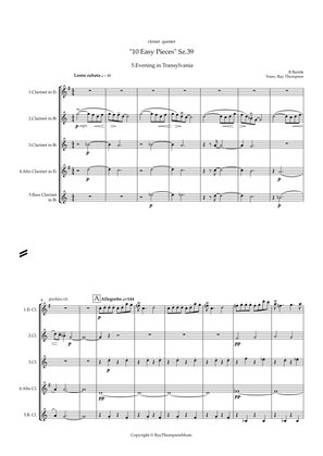 Bartók: 10 Easy Pieces , Sz.39 5.Evening in Transylvania - clarinet quintet