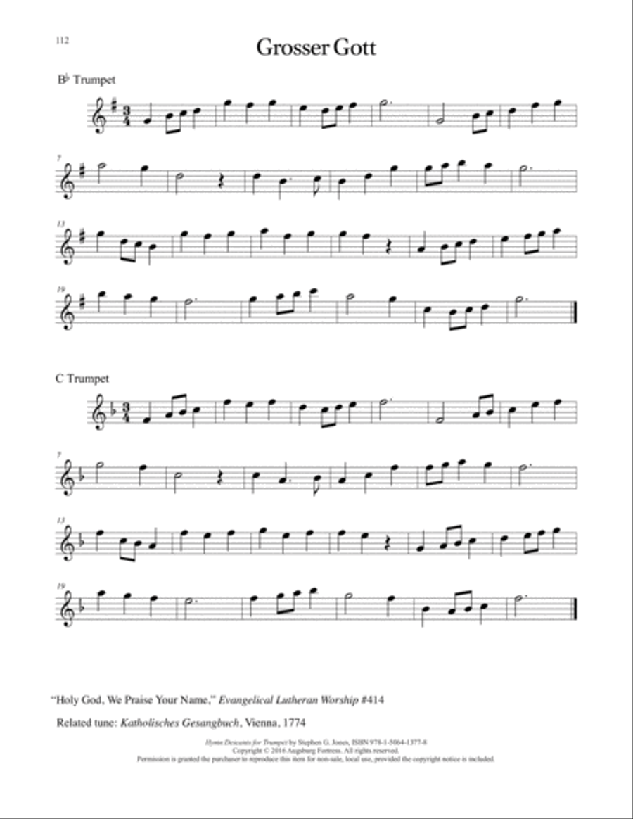 Hymn Descants for Trumpet C Trumpet scores gallery preview page 113