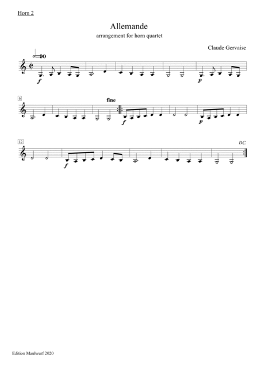 Allemande Brass Quartet scores gallery preview page 3