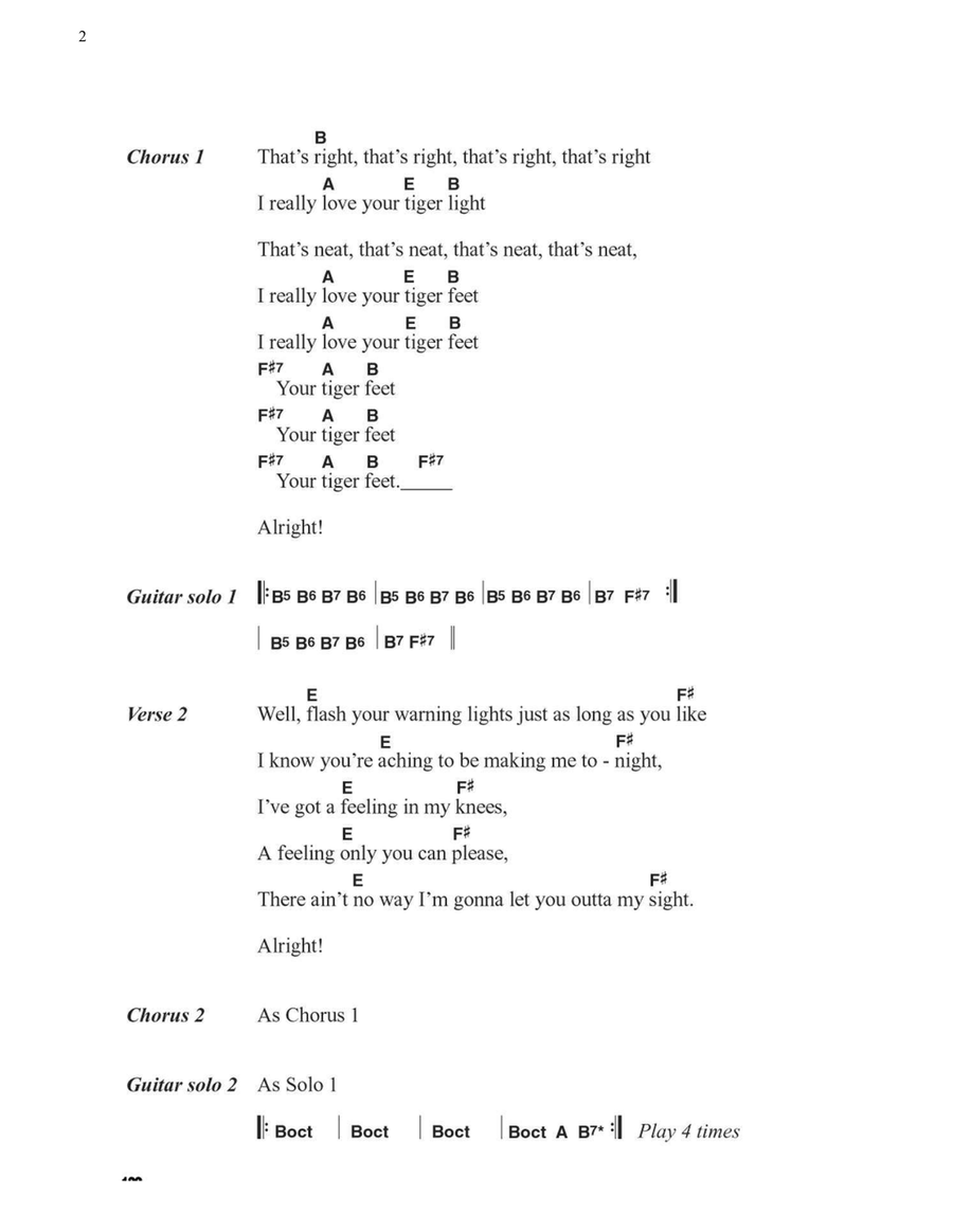 Tiger Feet Easy Guitar scores gallery preview page 2