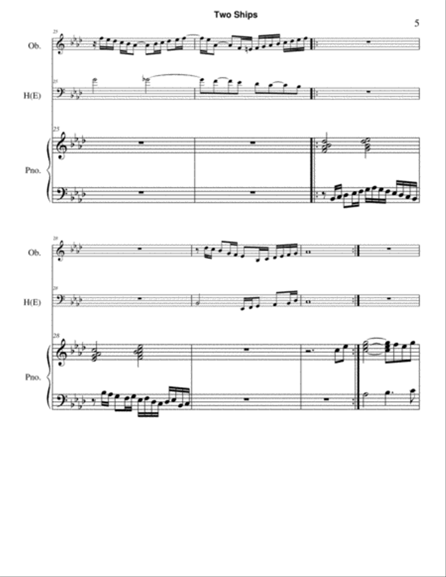 Two Ships Woodwind Duet scores gallery preview page 5