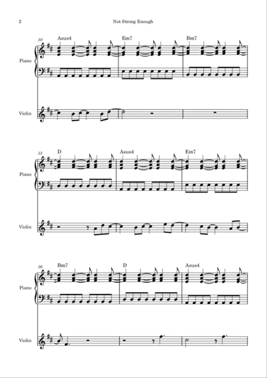 Not Strong Enough Violin Solo scores gallery preview page 2