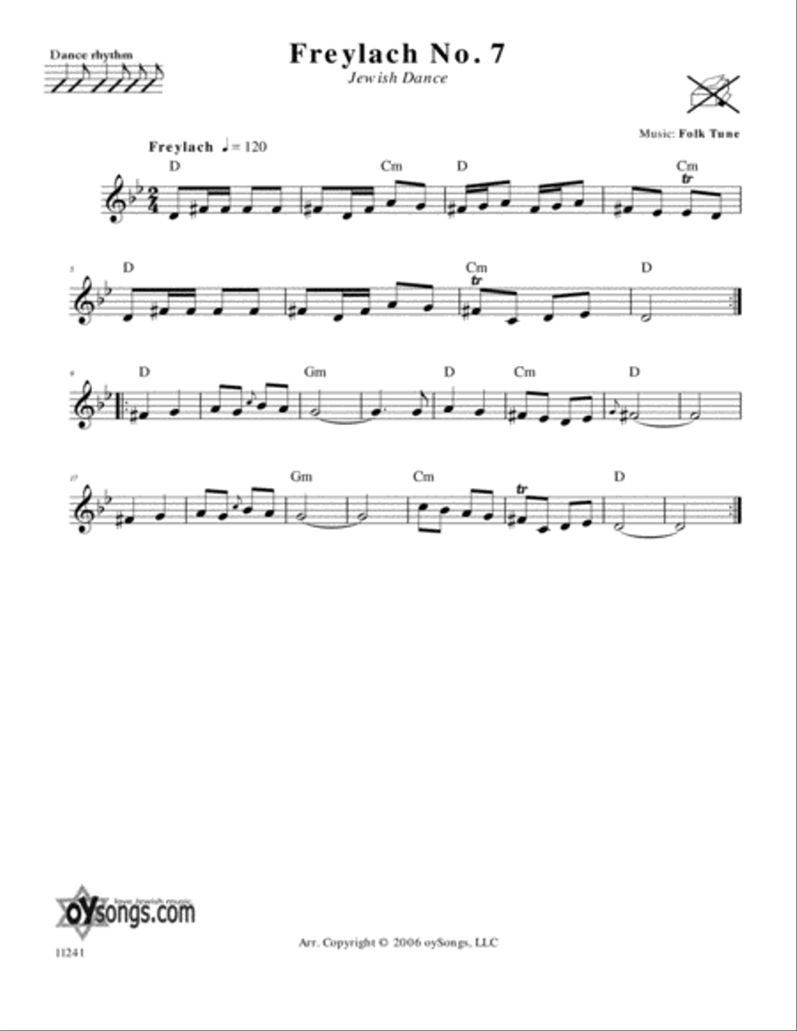 Freylach No. 7 (Jewish Dance) Piano scores gallery preview page 1