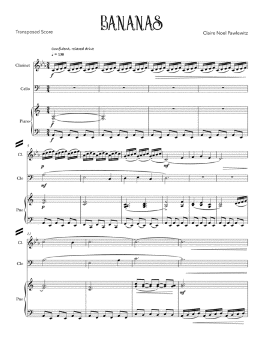 Bananas Bananas Clarinet scores gallery preview page 5