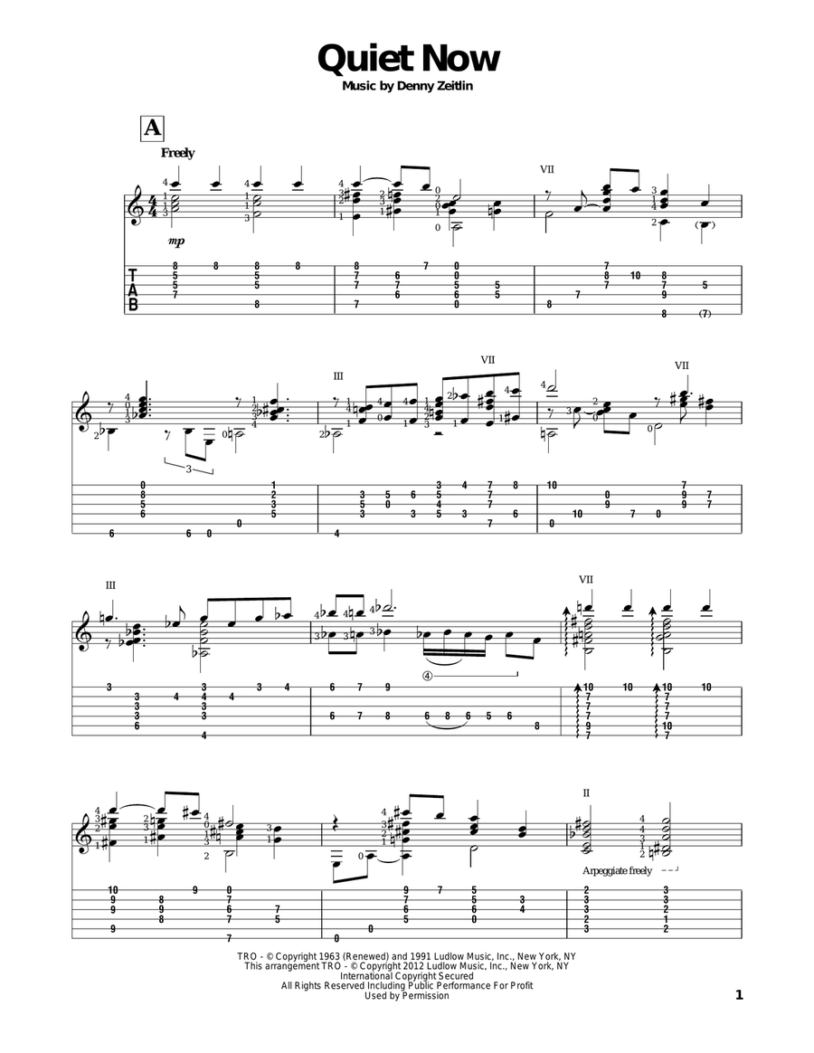 Quiet Now Quiet Now Electric Guitar scores gallery preview page 1