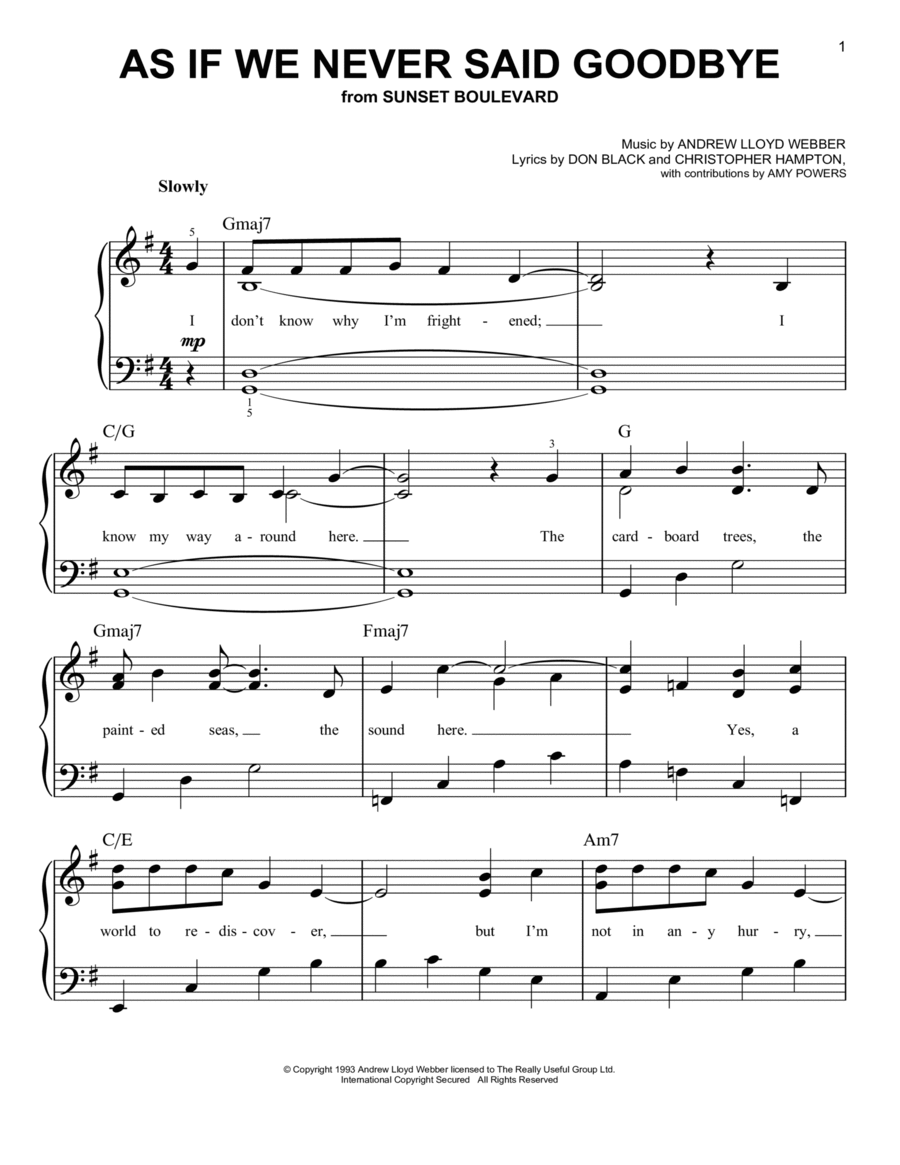 As If We Never Said Goodbye Voice scores gallery preview page 1
