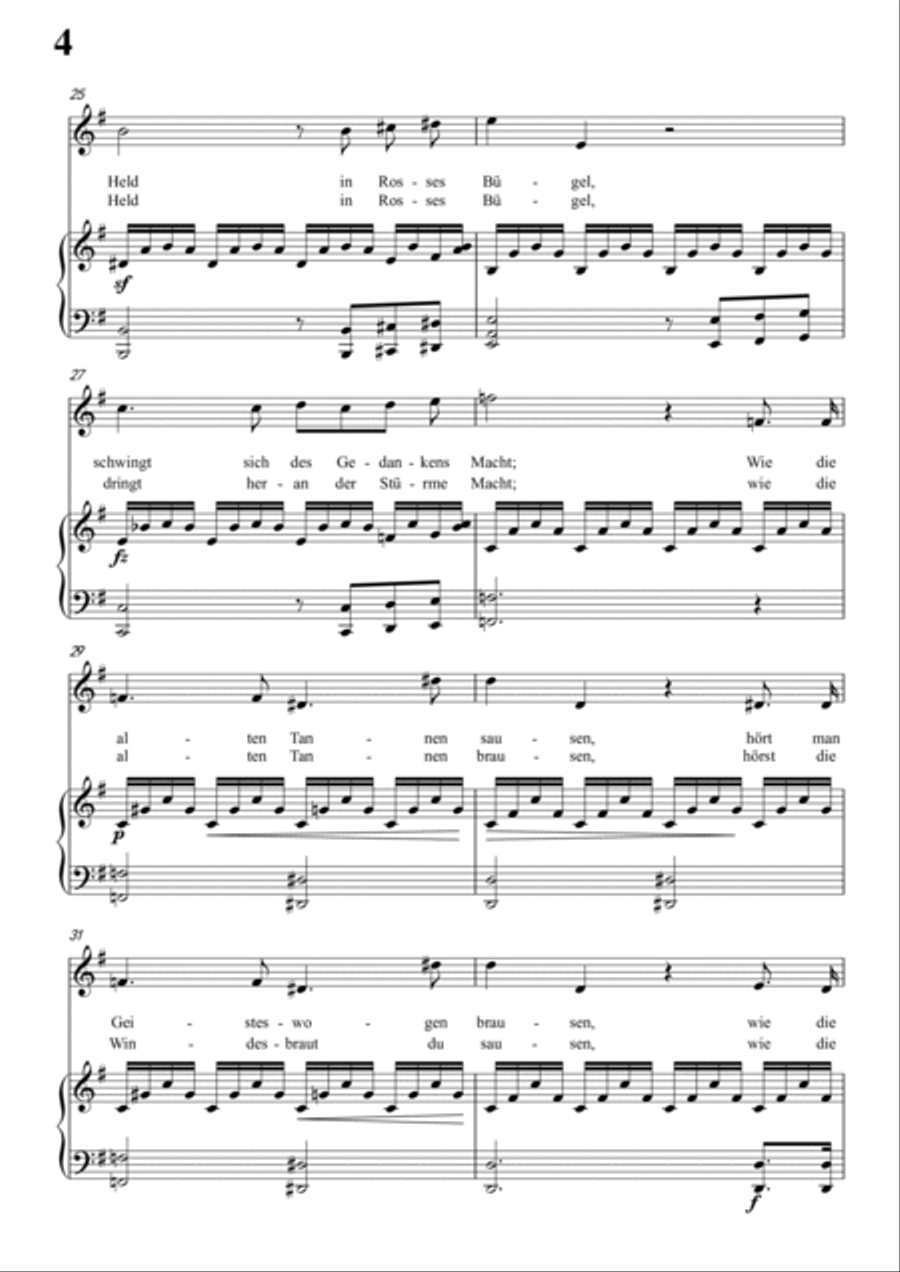 Schubert-Waldes-Nacht in G for Vocal and Piano Voice scores gallery preview page 5
