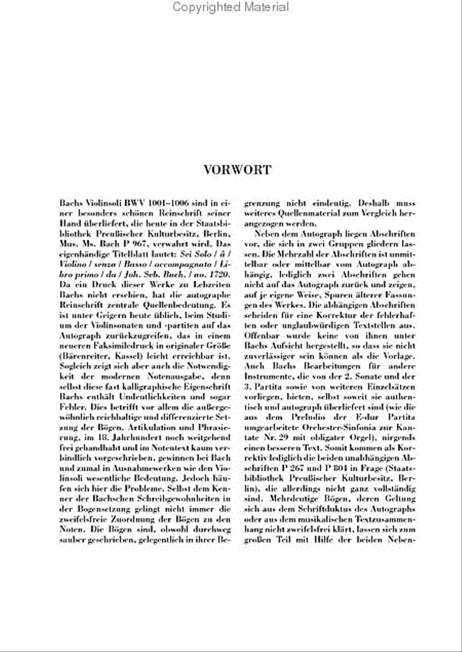 Sonatas and Partitas BWV 1001-1006 Violin Solo scores gallery preview page 2