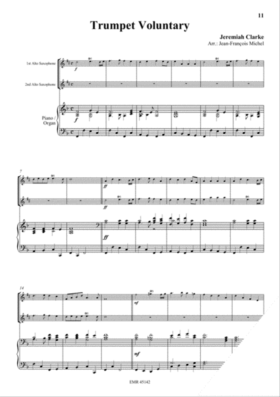 Halleluja (Handel) / Ave Maria (Bach-Gounod) / Trumpet Voluntary (Clarke) Alto Saxophone scores gallery preview page 5