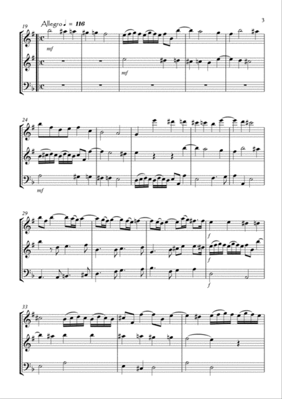 Sonata No.11 Woodwind Trio scores gallery preview page 3