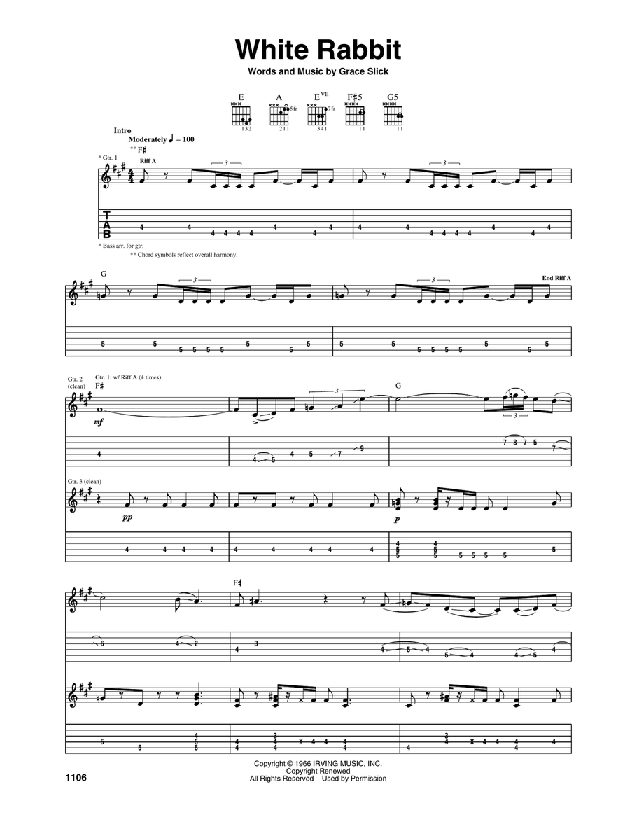 White Rabbit White Rabbit Acoustic Guitar scores gallery preview page 1