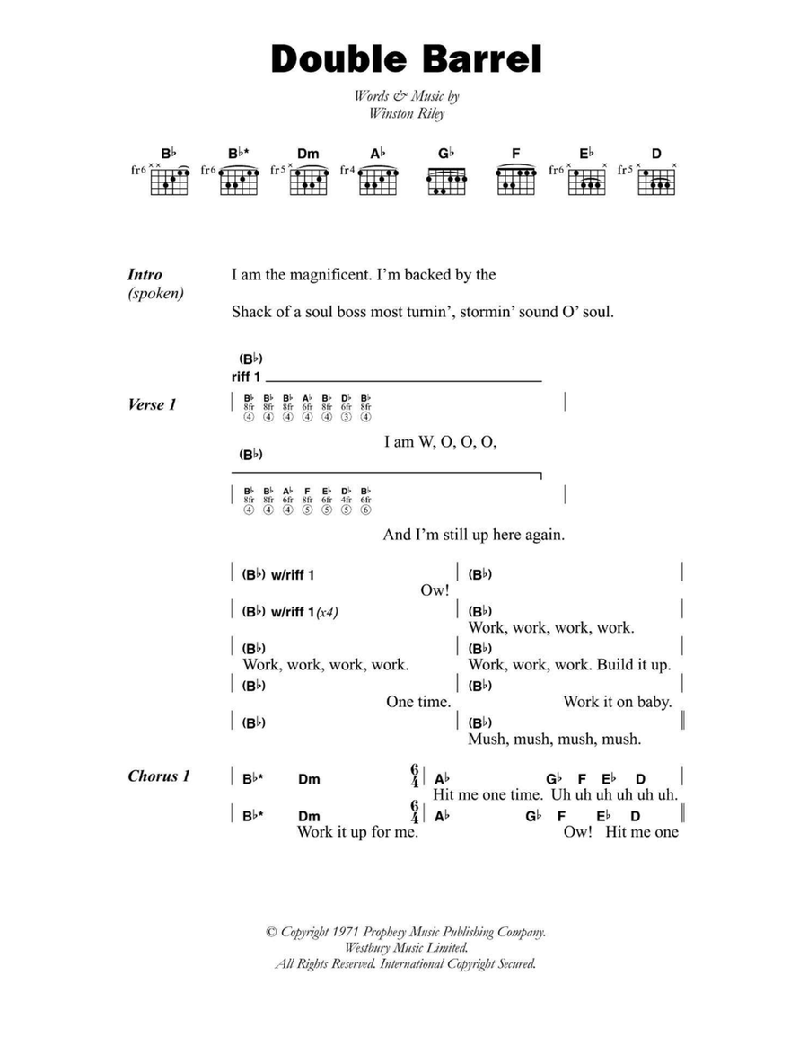 Double Barrel Easy Guitar scores gallery preview page 1