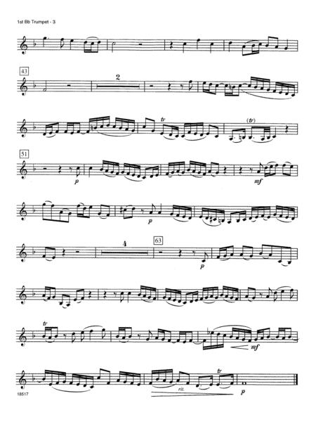 Bach Masterpieces For Brass Quartet - 1st Bb Trumpet