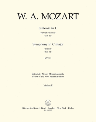 Symphony, No. 41 C major, KV 551 'Jupiter Symphony'