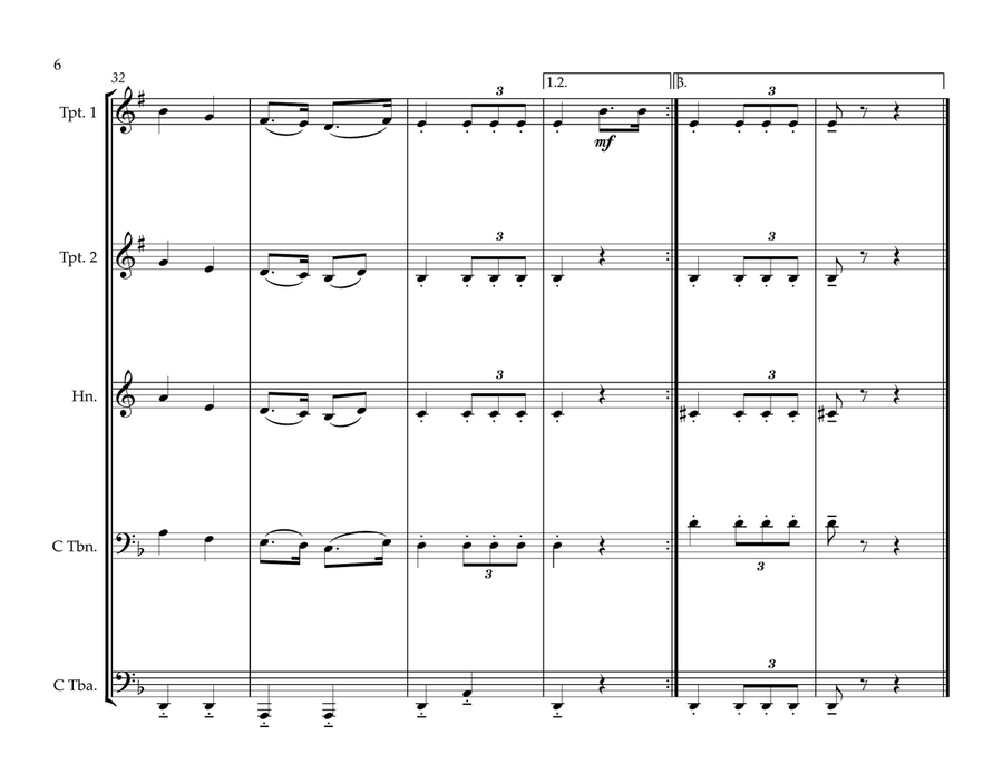 Kazakh National Anthem for Brass Quintet Brass Quintet scores gallery preview page 6