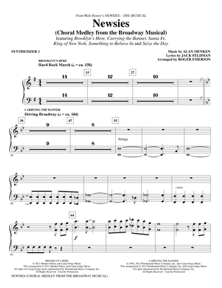 Newsies (Choral Medley) - Synthesizer I