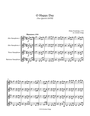 Book cover for O Happy Day (Sax Quartet AATB)