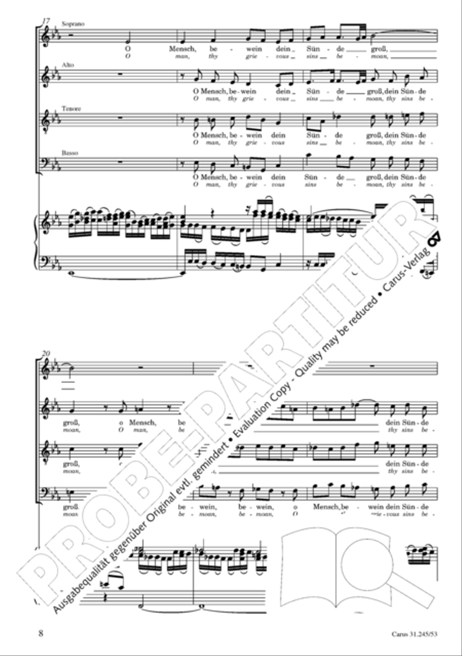 St. John Passion (Johannes-Passion) 4-Part scores gallery preview page 9