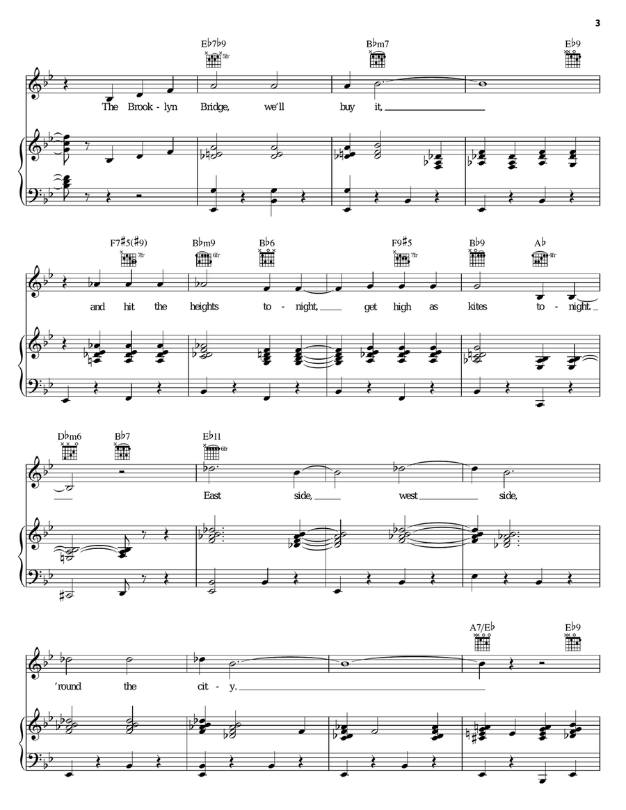 On The Town On The Town Piano, Vocal, Guitar scores gallery preview page 3