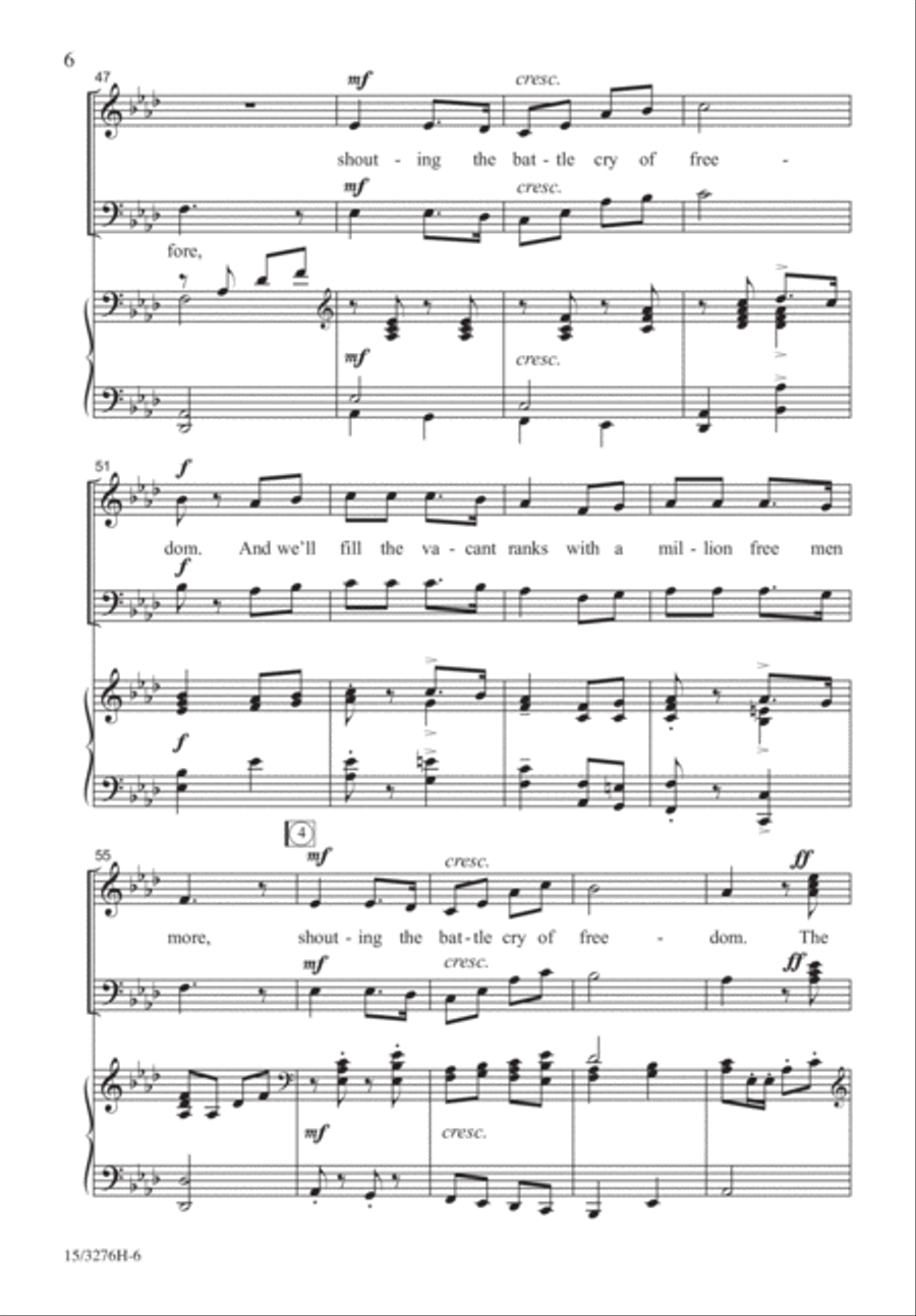 Battle Cry of Freedom 4-Part scores gallery preview page 6