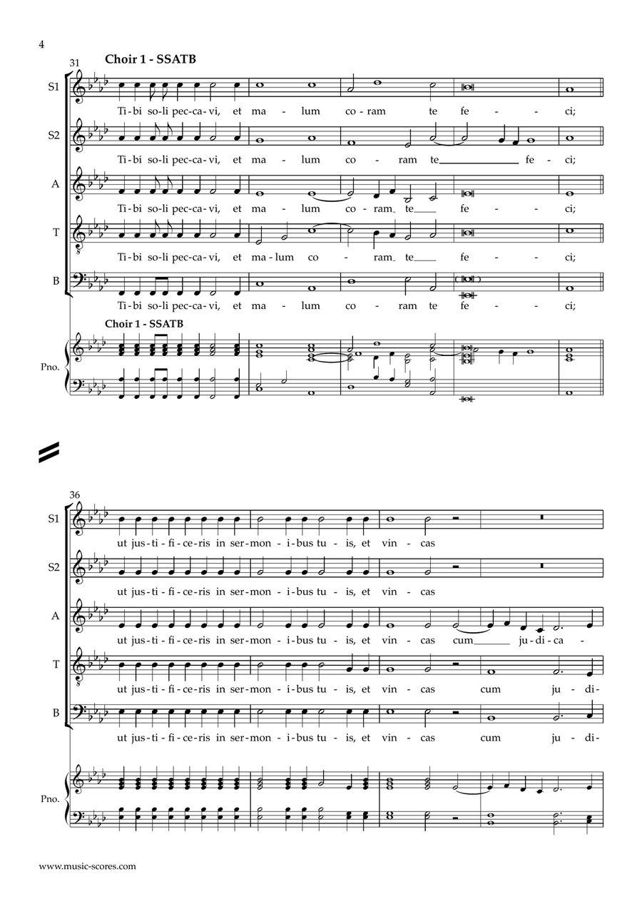 Miserere mei, Deus - F minor 4-Part scores gallery preview page 4
