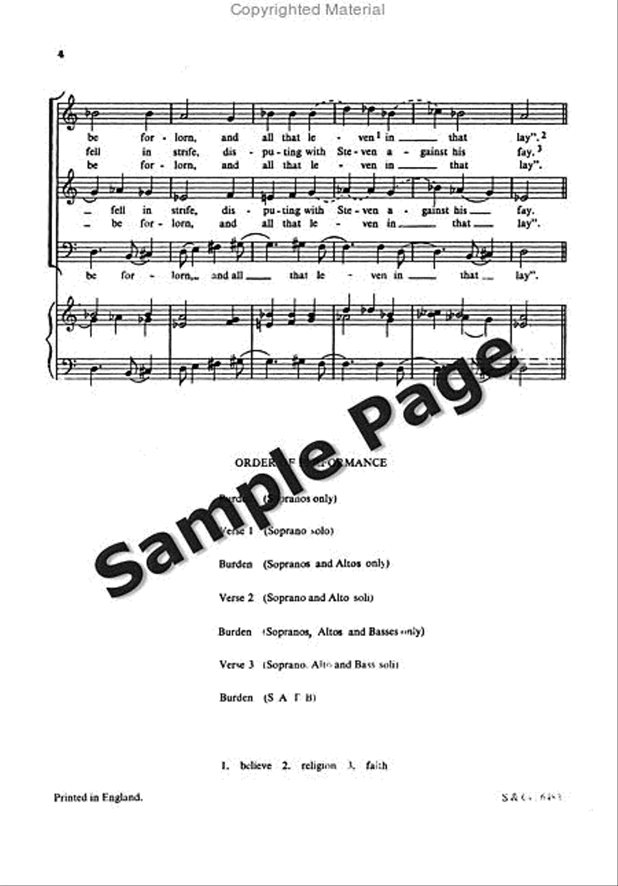 Carol on St. Stephen 4-Part scores gallery preview page 5