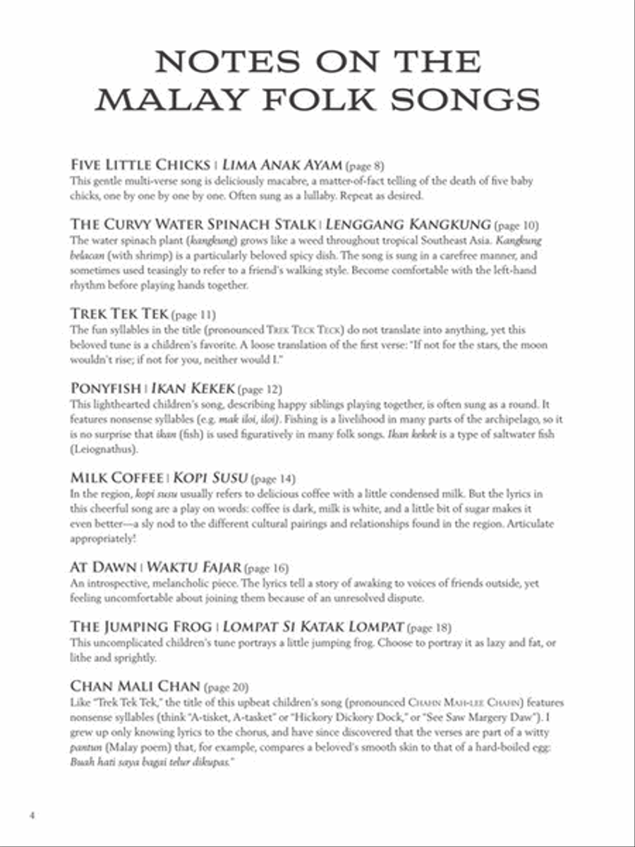 Malay Folk Songs Collection Piano Method scores gallery preview page 3