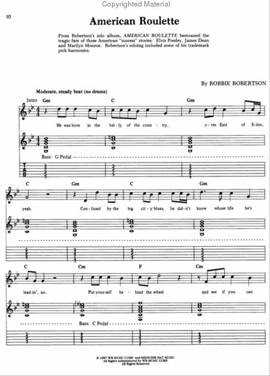 Robbie Robertson – Guitar Anthology Electric Guitar scores gallery preview page 3