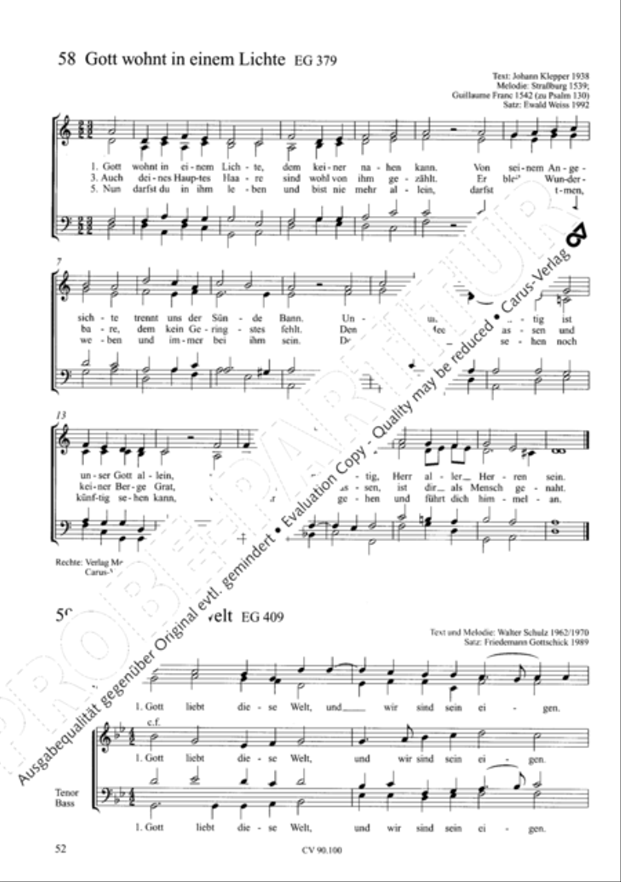 Chorsatze zum Evangelischen Gesangbuch Choir scores gallery preview page 57