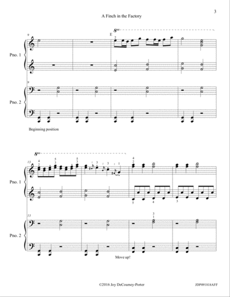 A Finch in the Factory Piano Method scores gallery preview page 3