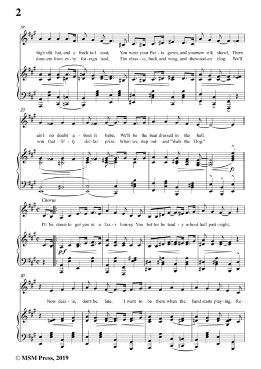Shelton Brooks-Darktown Strutters'Ball,in A Major,for Voice and Piano Voice Solo scores gallery preview page 4