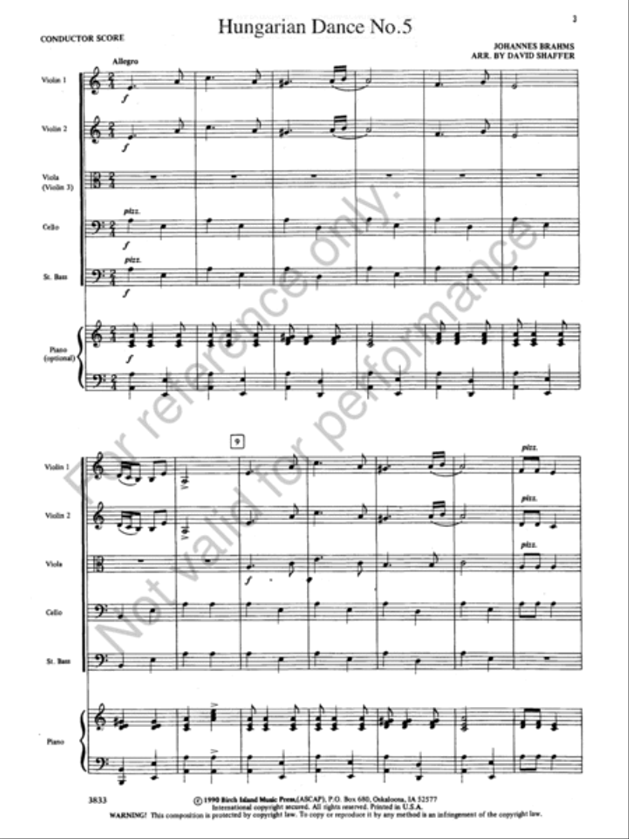 Hungarian Dance No. 5 Hungarian Dance No. 5 String Orchestra scores gallery preview page 3