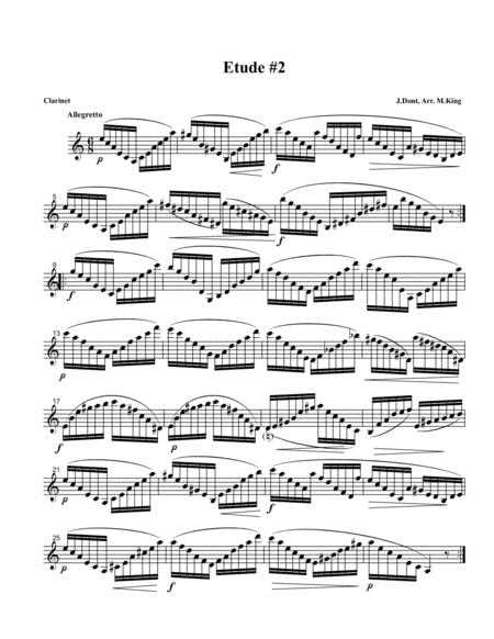 Clarinet Etude #2, Arr. Marten King