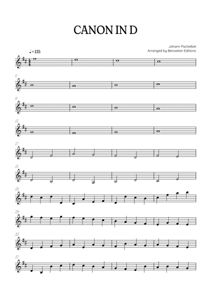 Pachelbel Canon in D • violin sheet music image number null