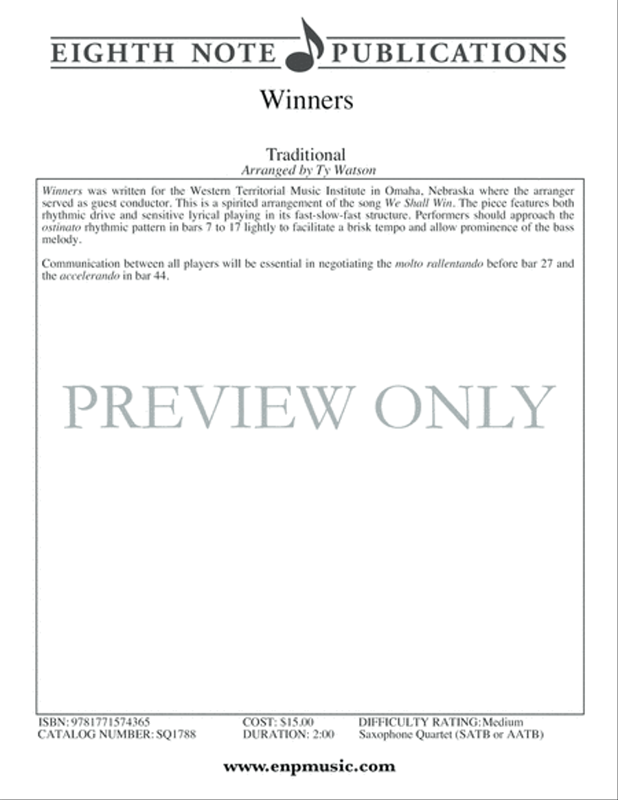 Winners Winners Small Ensemble scores gallery preview page 2
