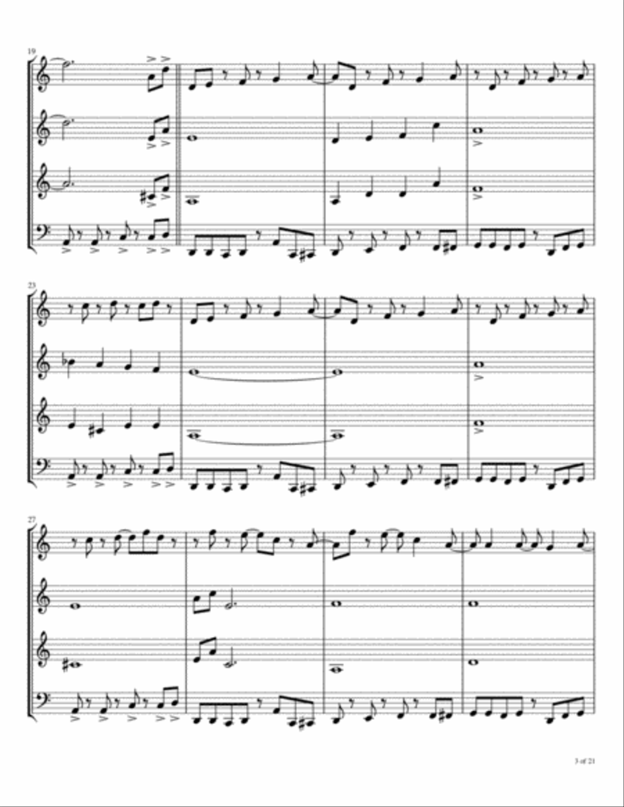 Boogie Wonderland Woodwind Quartet scores gallery preview page 4