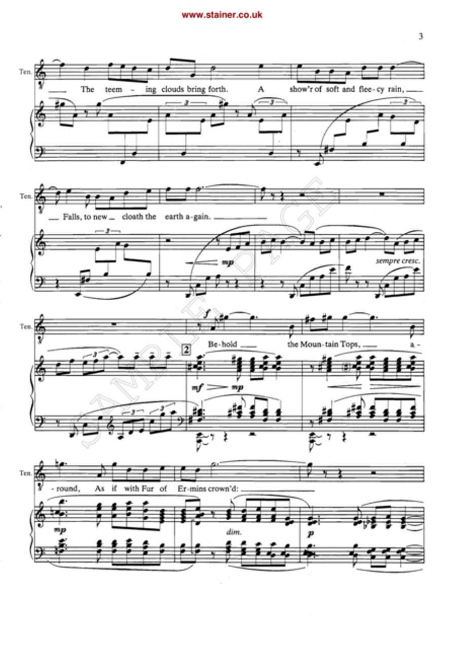 In Winter's Cold Embraces Dye. Vocal Score 4-Part scores gallery preview page 4