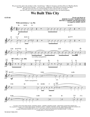 We Built This City (arr. Kirby Shaw) - Guitar