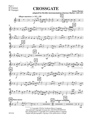 Crossgate Overture - Clarinet 1