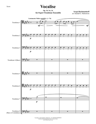 Vocalise for 8-part Trombone Ensemble