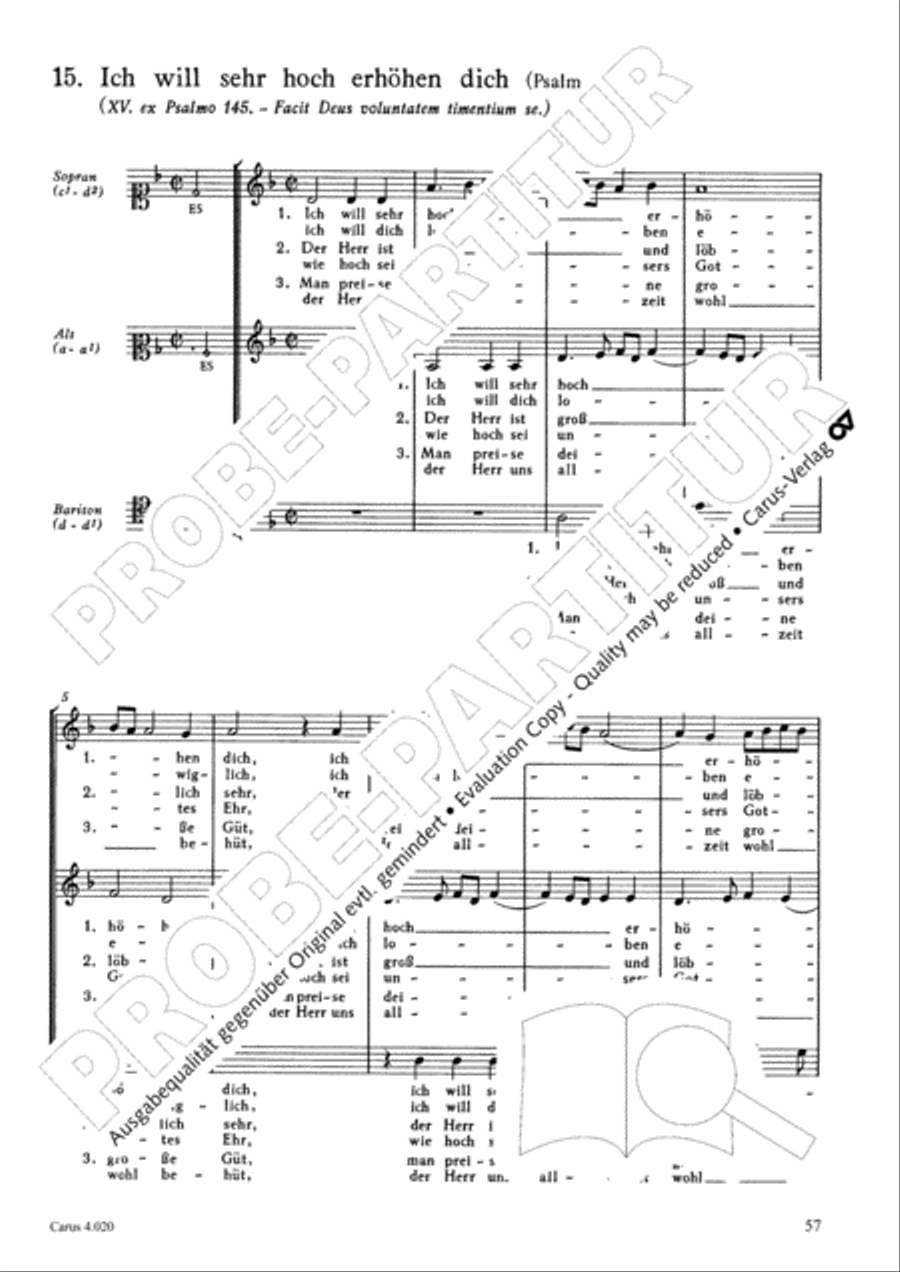 Calvisius: Tricinia. Psalmen und Motetten zu drei Stimmen Choir scores gallery preview page 58